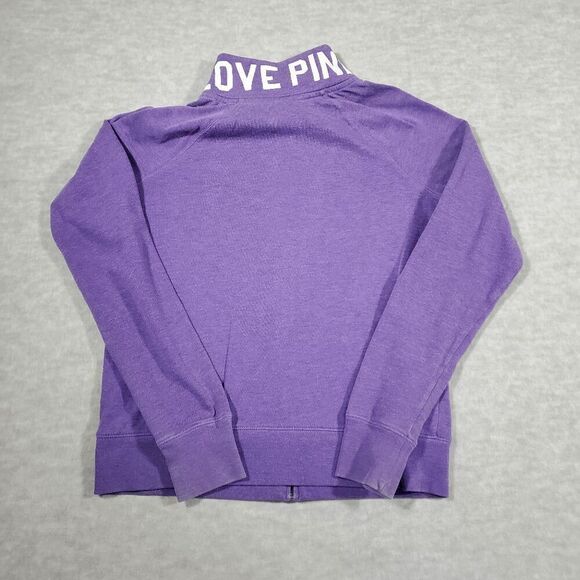 PINK Victoria's Secret Jacket Womens Small Purple Track Stretch Sports Full Zip - Picture 9 of 10